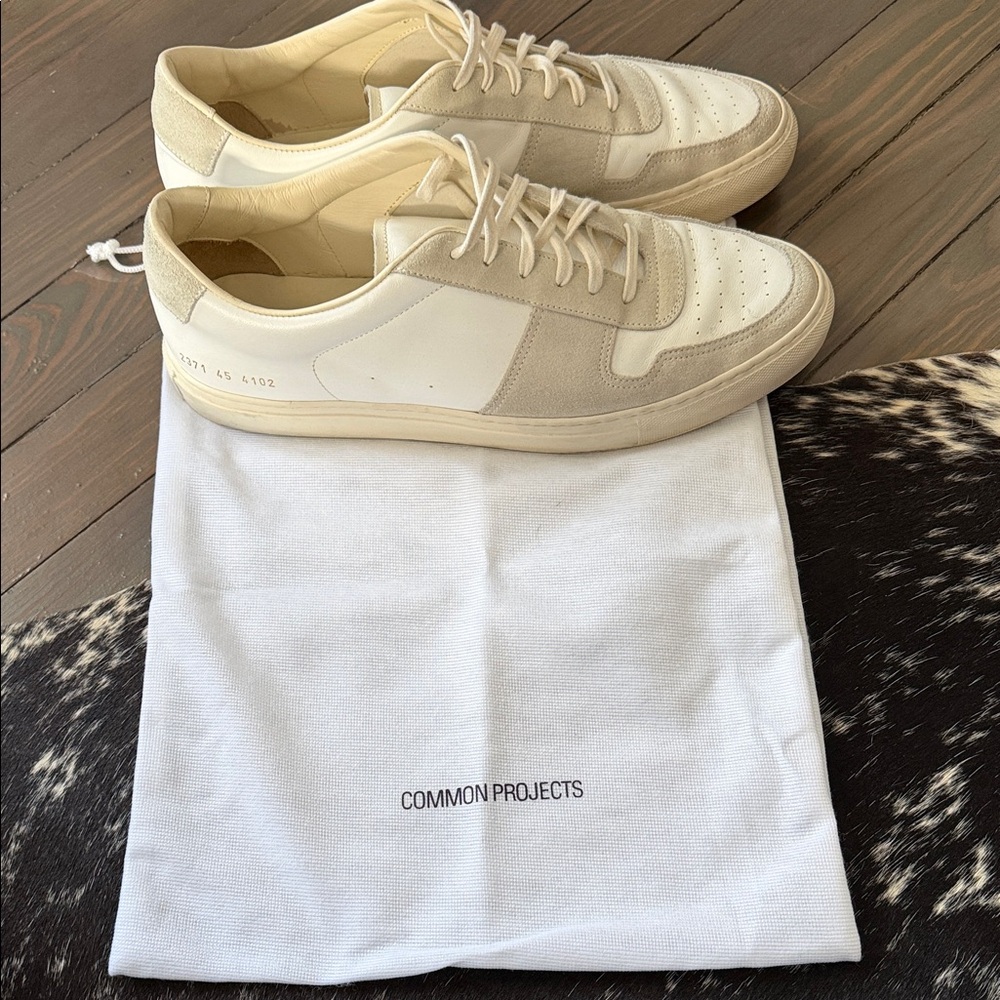 Common Projects Cream and Tan Sneakers